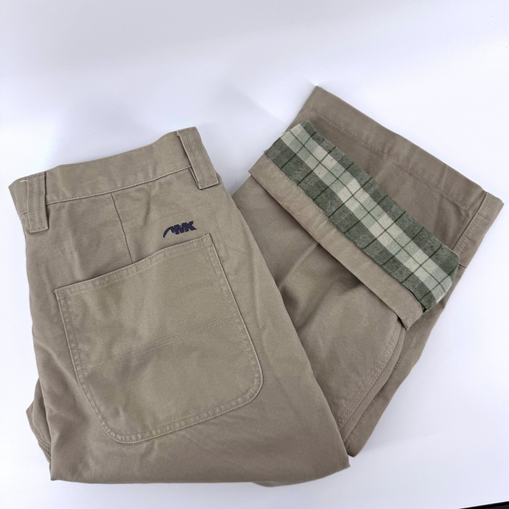Mountain Khakis Flannel Lined Original Mountain Pant 36x34 Tan Canvas Rugged